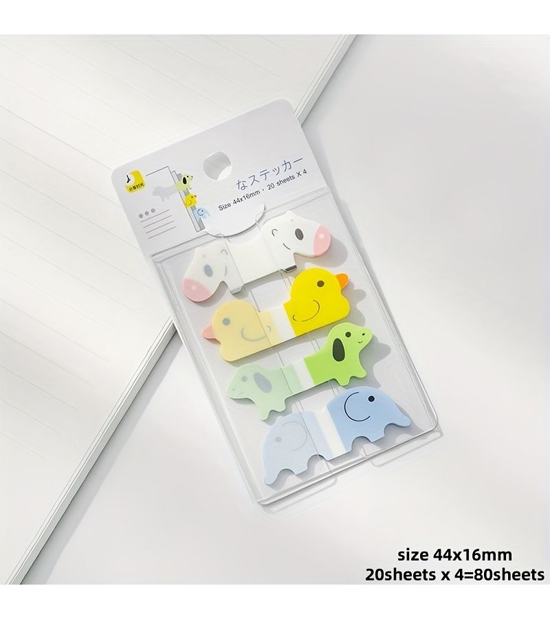Type A 80 Sheets Cartoon PET Sticky Notes Decorative Memo Pads Office Stationery - Image 4