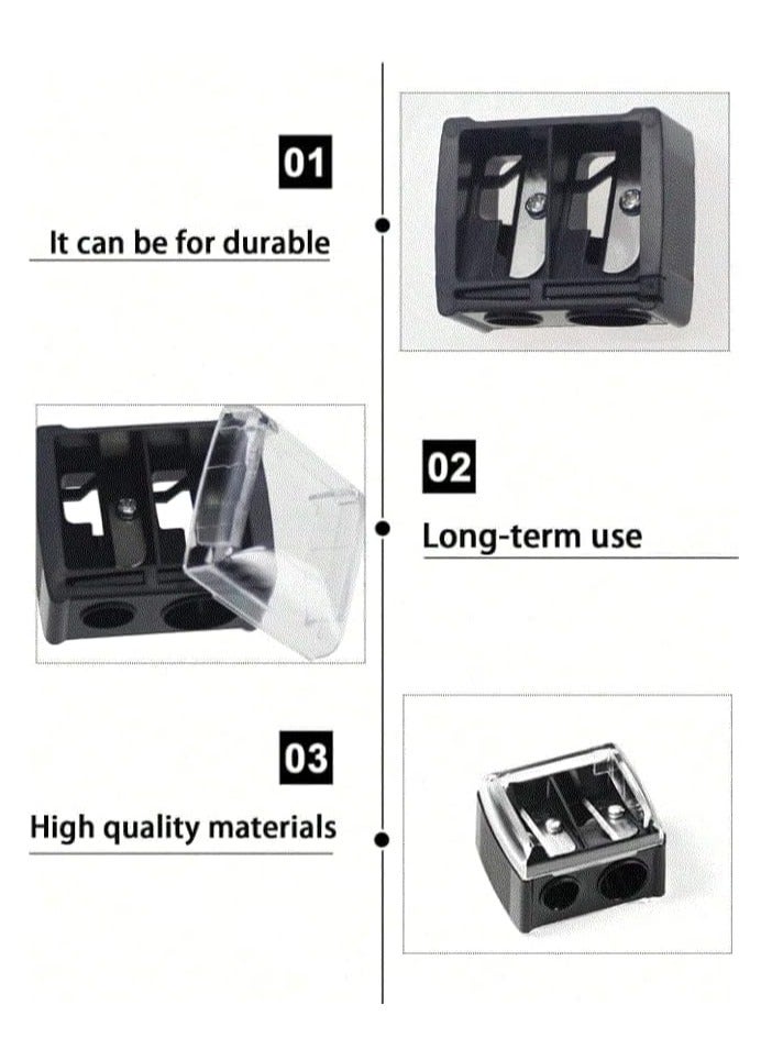 Dual Makeup Sharpener – Professional Cosmetic Pencil Sharpener (Color May Vary) - Image 2