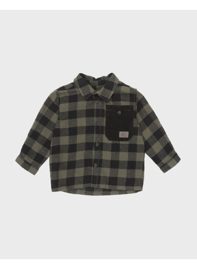 Zara versatile Stylish Checkered Shirt With Lapel For Kids - Image 1