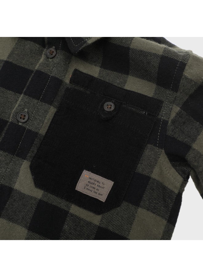 Zara versatile Stylish Checkered Shirt With Lapel For Kids - Image 5