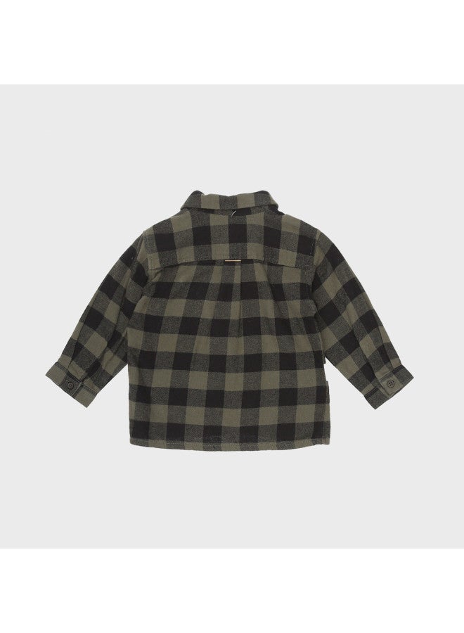 Zara versatile Stylish Checkered Shirt With Lapel For Kids - Image 3
