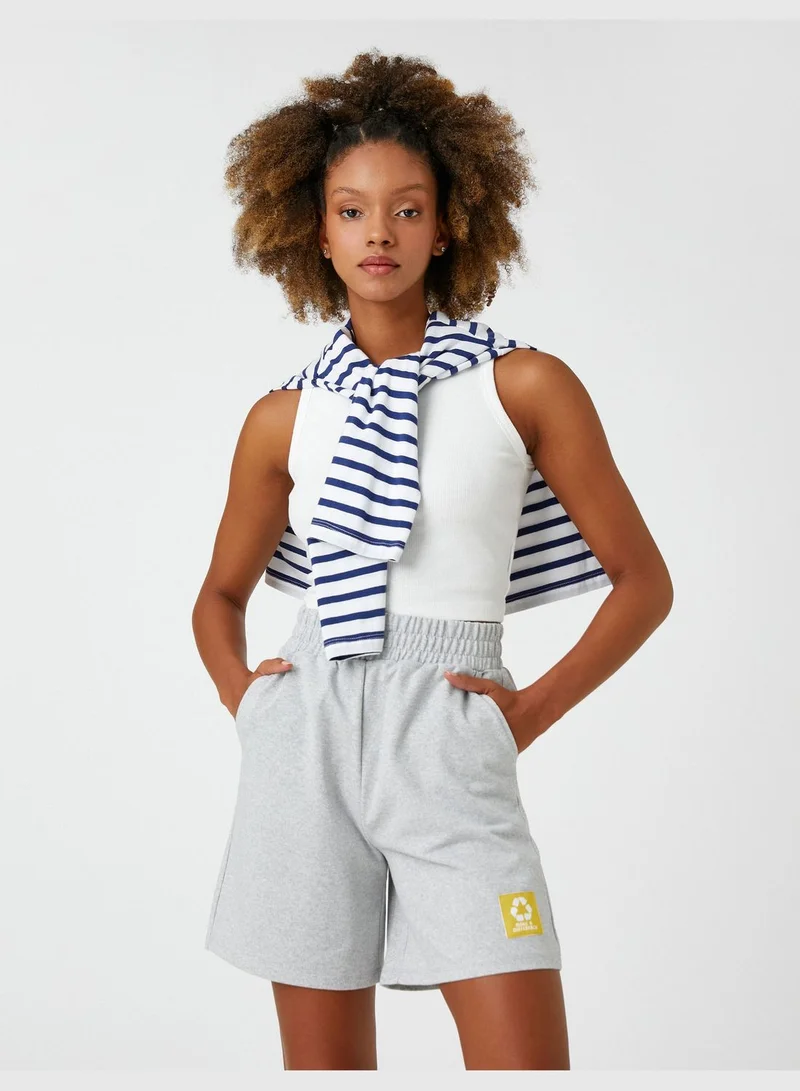 KOTON Elastic Waist Pocket Detail Mini Shorts