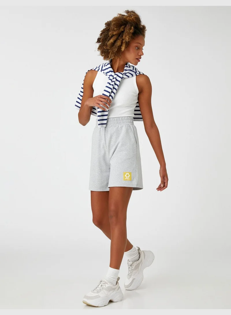 KOTON Elastic Waist Pocket Detail Mini Shorts