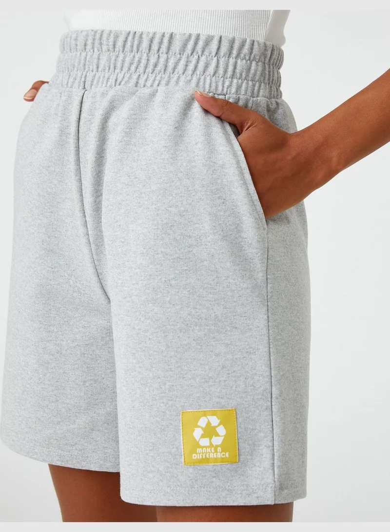 KOTON Elastic Waist Pocket Detail Mini Shorts