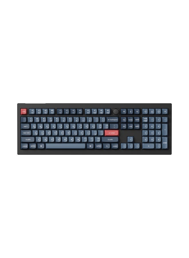 Keychron V6 Max Wireless Mechanical Keyboard, Full-Size 100%, Gateron Jupiter Red Switches, Tri-Mode (2.4GHz, Bluetooth, Wired), English-Arabic Layout, Black - Image 1