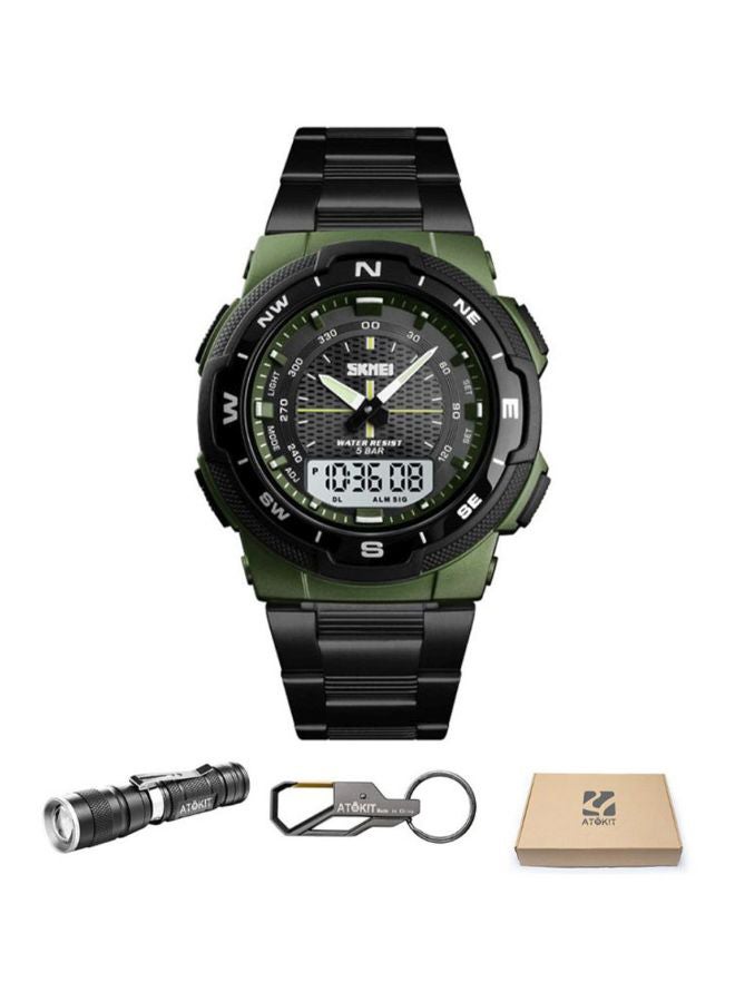 men Metal Analog  Digital Watch 1370 - 49 mm - Black - Image 2