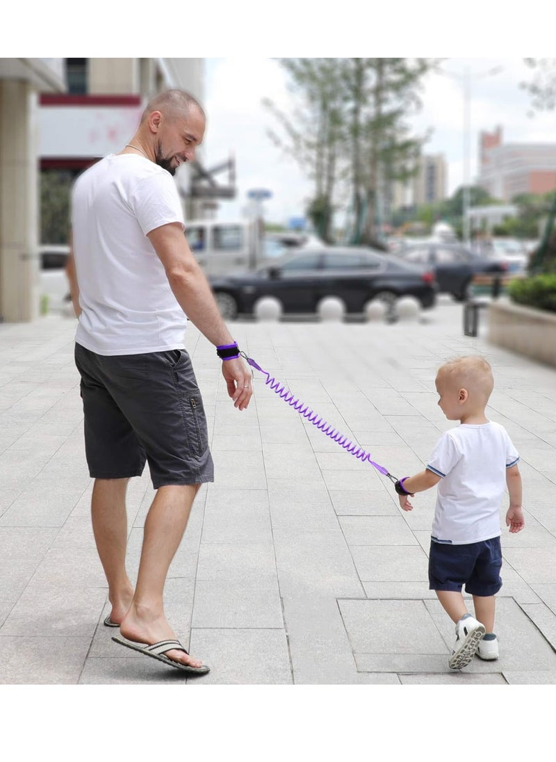 3-in-1 Reins Walking Safety Harness for Kids, Toddler Leash and Anti Lost Wrist Bands with 360°rotation Leash for Toddler/Babies /Children, Butterfly-Wings Walking Harness and 1.5m Rope (Purple)