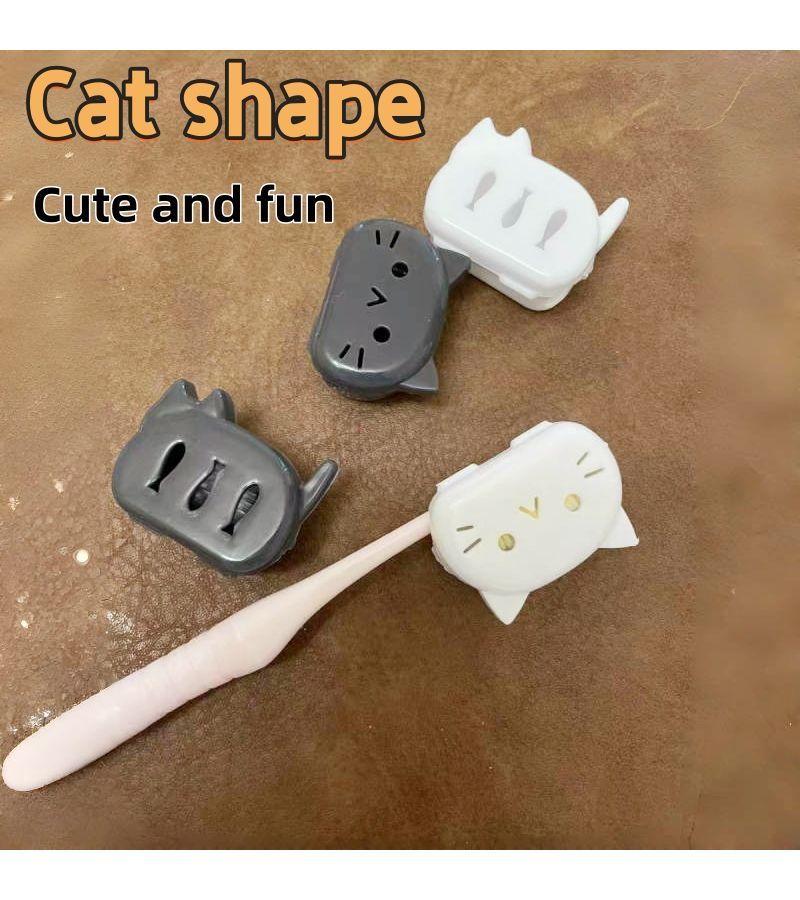 2pcs White Portable Cat Toothbrush Protectors for Travel Home Use - Image 1