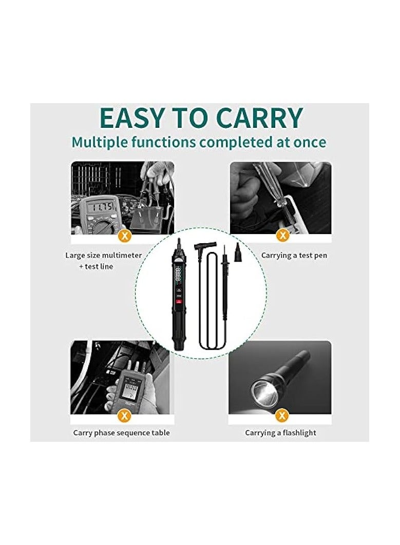 erorex Hadheld Digital Multimeter Electric Test Pen Professional Voltage Current Resistance Diode Continuity Test True RMS Automatic Measurement Tester Live Wire Recognition Meter - Image 4