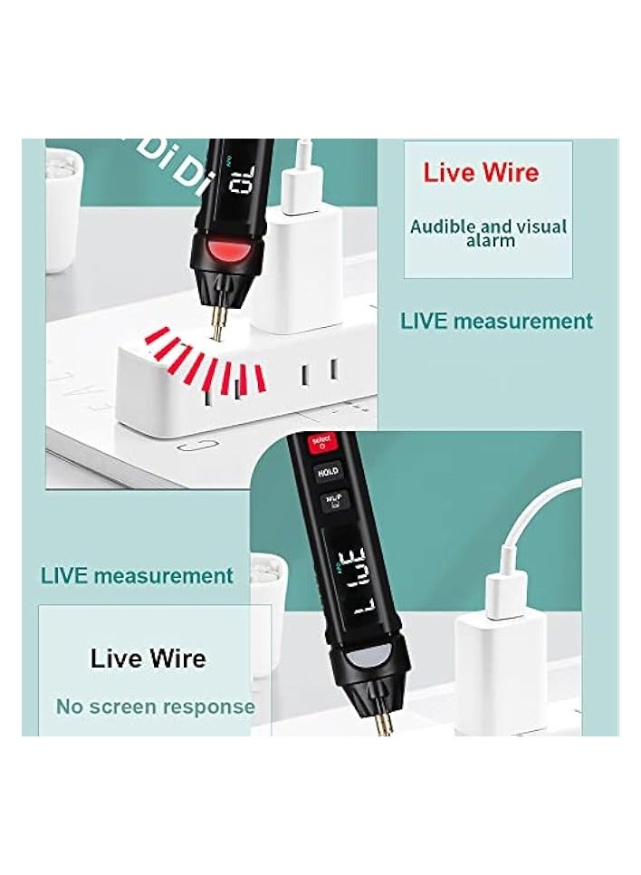 erorex Hadheld Digital Multimeter Electric Test Pen Professional Voltage Current Resistance Diode Continuity Test True RMS Automatic Measurement Tester Live Wire Recognition Meter - Image 2