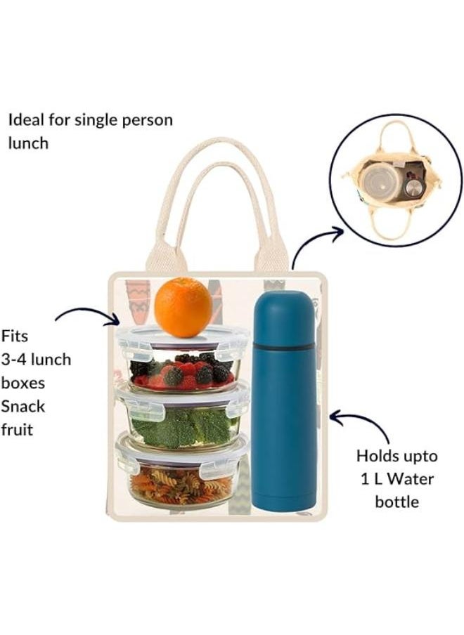 earthsave Earthsave Eco Insulated Lunch Bag for Office Men and Women Lunch Box Bag for Kids Canvas Tiffin Bags for School Drawstring Lunch Bag  - Image 2