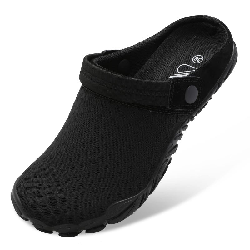 Besroad Mens Womens Slip on Breathable Classic Clogs Barefoot Athletic Sports Water Shoes Fashion Sneakers Black 9 Women/7.5 Men - Image 1