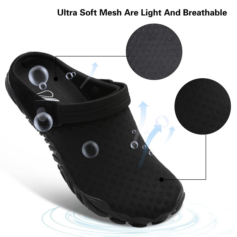 Besroad Mens Womens Slip on Breathable Classic Clogs Barefoot Athletic Sports Water Shoes Fashion Sneakers Black 9 Women/7.5 Men - Image 4