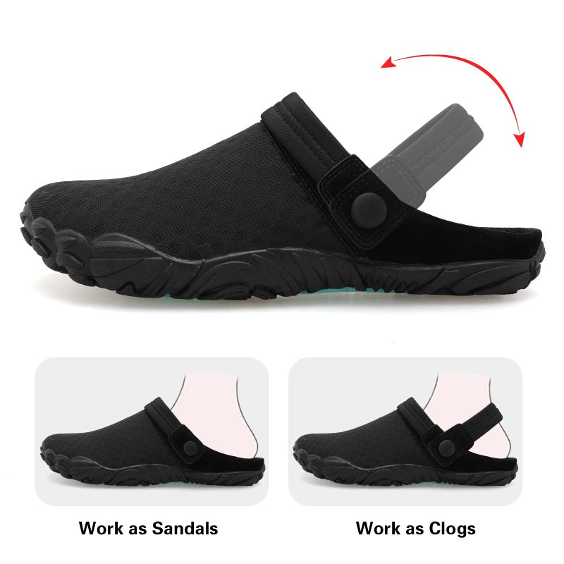 Besroad Mens Womens Slip on Breathable Classic Clogs Barefoot Athletic Sports Water Shoes Fashion Sneakers Black 9 Women/7.5 Men - Image 3