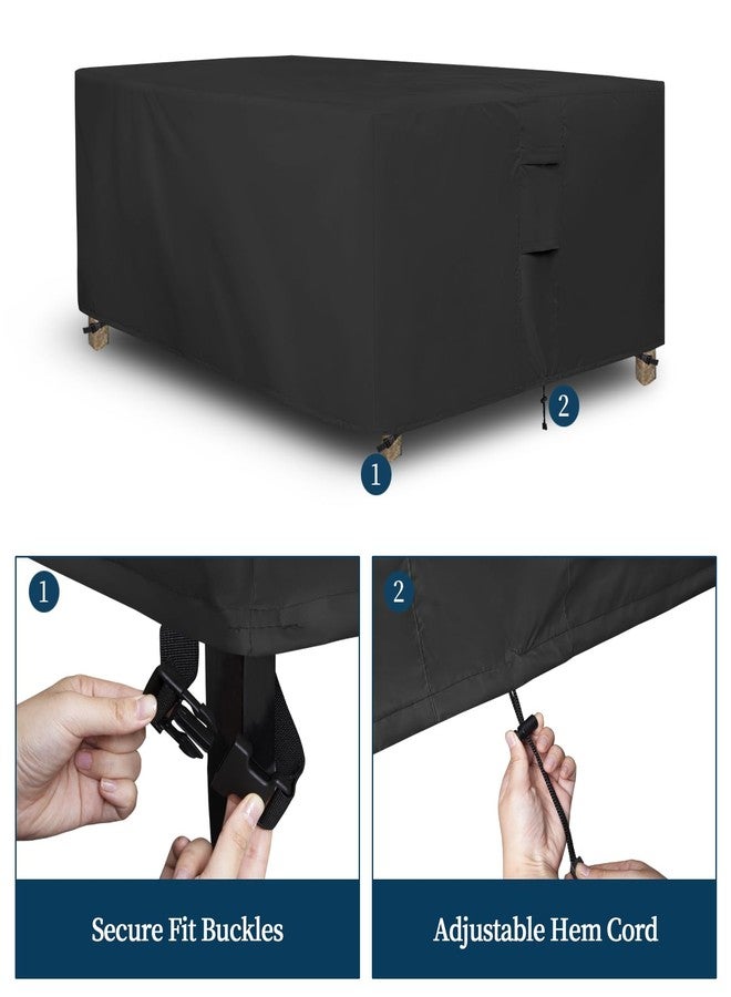 Easy-Going Rectangle Patio Furniture Cover Waterproof Outdoor Dining Table and Chair Cover Anti-UV Outside Sectional Sofa Set Covers (110"L x 84"W x 28"H, Black) - Image 5
