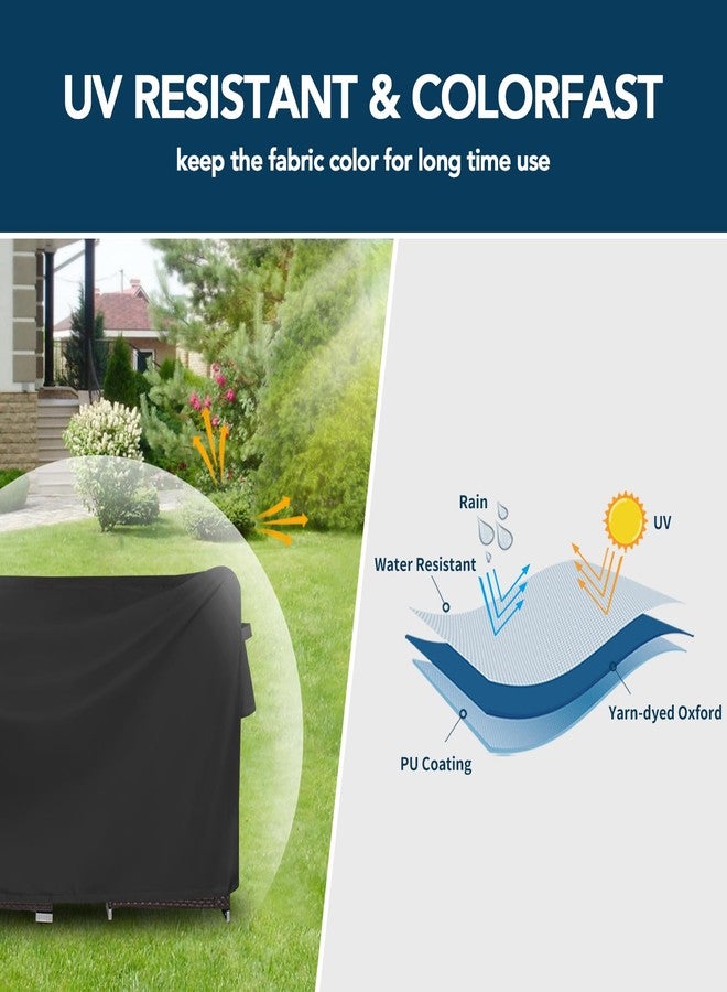 Easy-Going Rectangle Patio Furniture Cover Waterproof Outdoor Dining Table and Chair Cover Anti-UV Outside Sectional Sofa Set Covers (110"L x 84"W x 28"H, Black) - Image 3
