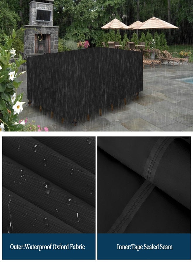 Easy-Going Rectangle Patio Furniture Cover Waterproof Outdoor Dining Table and Chair Cover Anti-UV Outside Sectional Sofa Set Covers (110"L x 84"W x 28"H, Black) - Image 4