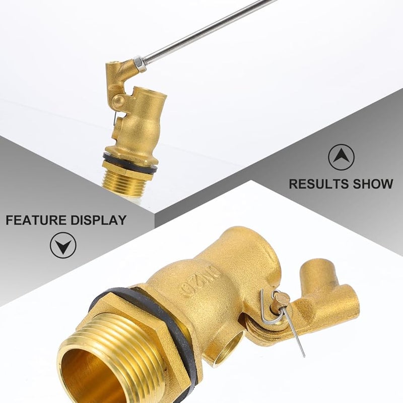 صمام كرة عائم من النحاس الأصفر، جهاز تحكم في مستوى المياه مقاس 9.25 بوصة، جسم من الفولاذ المقاوم للصدأ للخزانات - Image 3