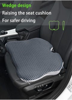 EqiEch 4D Mesh Covered Breathable Ergonomically Enhanced Seat Memory Foam Gray Seat Cushion Driving Car Seat Cushion Improves Vision Posture  - Image 1