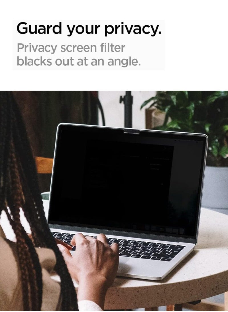 Spigen MacBook Pro 14 inch Privacy Filter Screen Protector Film [SafeView] (M4 / M4 Pro / M4 Max / M3 series / M2 series / M1 series) 2024-2021 [Snap on install / Removable]  - Image 2