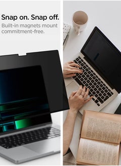 Spigen MacBook Pro 14 inch Privacy Filter Screen Protector Film [SafeView] (M4 / M4 Pro / M4 Max / M3 series / M2 series / M1 series) 2024-2021 [Snap on install / Removable]  - Image 4
