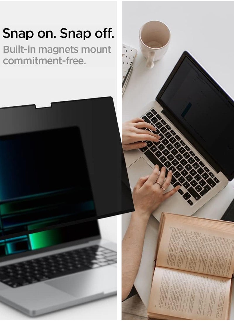 Spigen MacBook Pro 14 inch Privacy Filter Screen Protector Film [SafeView] (M4 / M4 Pro / M4 Max / M3 series / M2 series / M1 series) 2024-2021 [Snap on install / Removable]  - Image 4