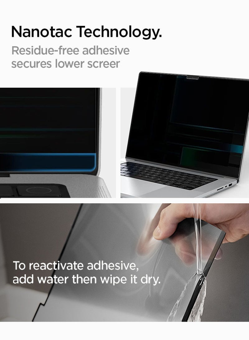 Spigen MacBook Pro 14 inch Privacy Filter Screen Protector Film [SafeView] M5 (2025) / (M4 / M4 Pro / M4 Max / M3 series / M2 series / M1 series) 2024-2021 [Snap on install / Removable] - Image 4