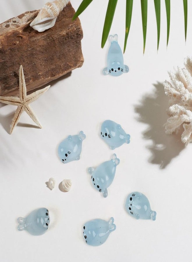 Luckforest Miniature Seal, 80 Pcs 4 Styles Glow in The Dark Resin Mini Seal Ocean Animals for Dollhouse Decor DIY Crafts Fairy Garden Aquarium - Image 3