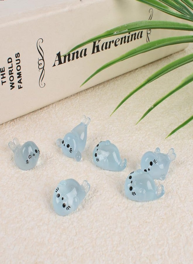 Luckforest Miniature Seal, 80 Pcs 4 Styles Glow in The Dark Resin Mini Seal Ocean Animals for Dollhouse Decor DIY Crafts Fairy Garden Aquarium - Image 5