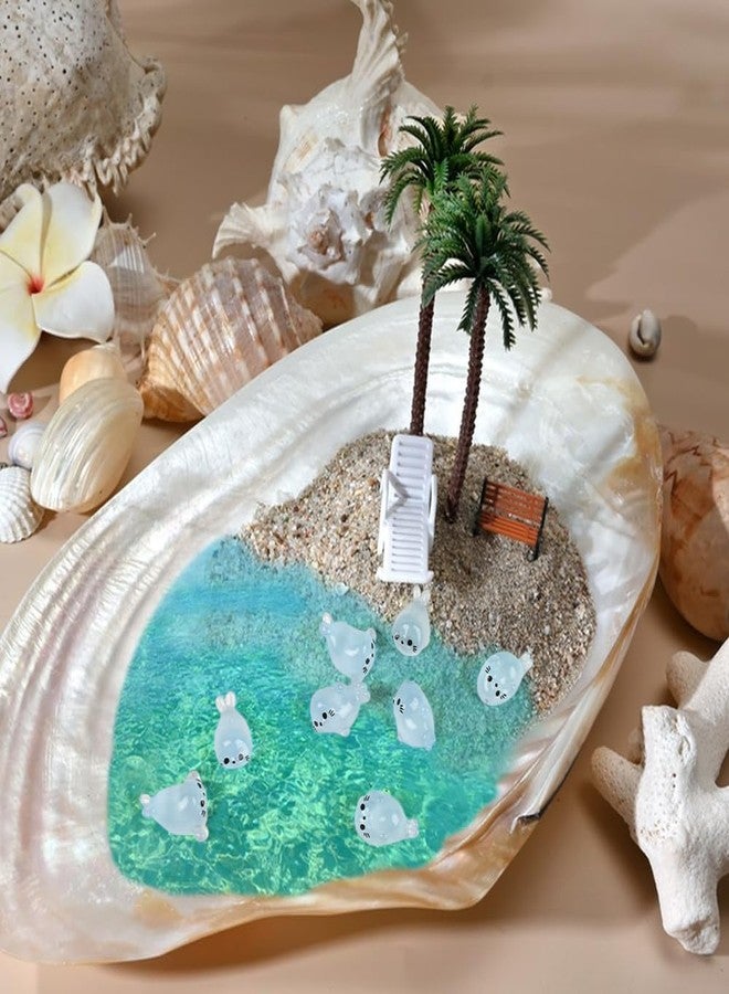 Luckforest Miniature Seal, 80 Pcs 4 Styles Glow in The Dark Resin Mini Seal Ocean Animals for Dollhouse Decor DIY Crafts Fairy Garden Aquarium - Image 2