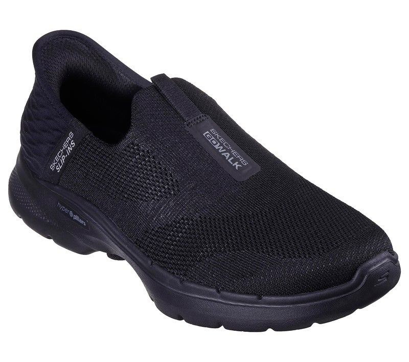SKECHERS حذاء سكيشرز للنساء بدون استخدام اليدين Go Walk 6-منظر رائع، أسود، 9 - Image 3