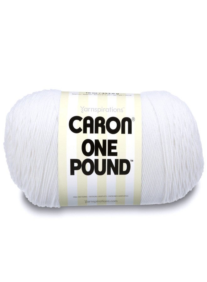 Caron 29401010501 One Pound Solids Yarn, 16oz, Gauge 4 Medium, 100% Acrylic - White - For Crochet, Knitting & Crafting ( 1 Piece ) - Image 1