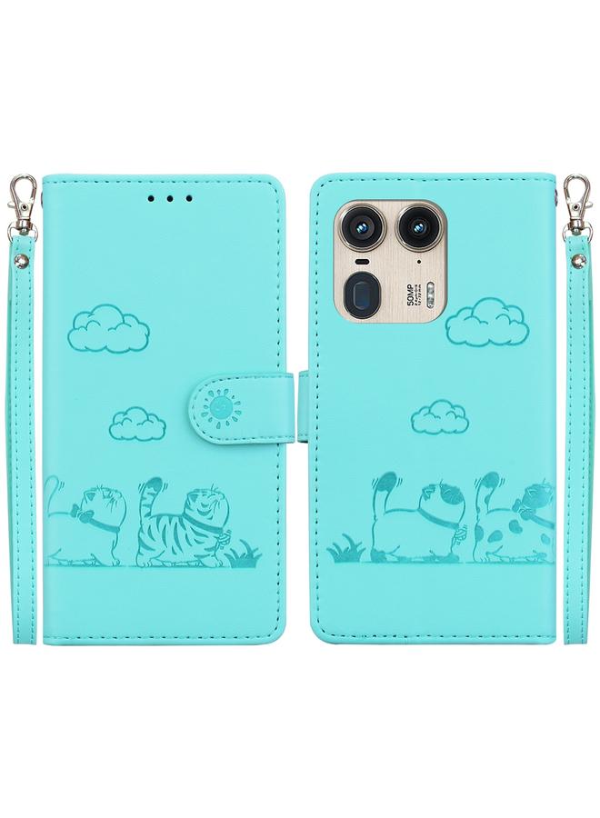 S-TOP Case For Motorola Edge 50 Ultra Cute Cats RFID Leather Phone Case - Image 1