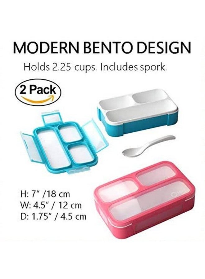 Kinsho Snack Container - Small Bento Lunch Box for Kids Girls Boys Toddlers | MINI Leak-proof Boxes, Baby Bentobox for Daycare, Portion Containers, BPA-Free Pink and Blue Set of 2 - Image 3