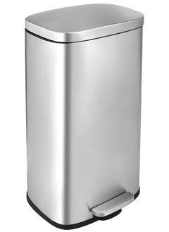 AKC Stainless Steel Trash Can, Soft-Close Lid & Durable Foot Pedal, Smudge-Resistant Dustbin, 50 Liter/13.2 Gallon Capacity  - Image 1