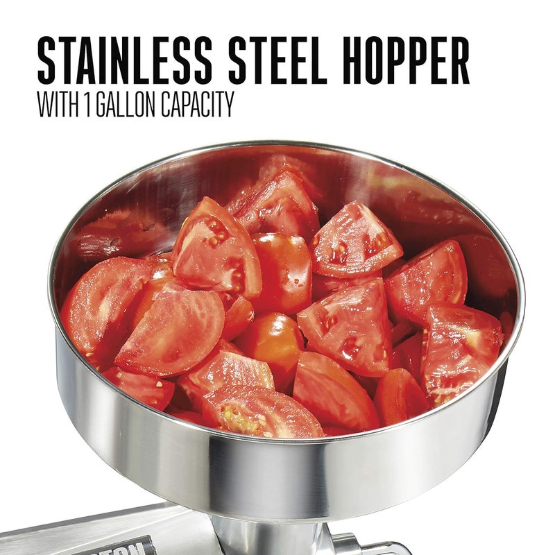 Weston Metal Tomato Strainer 1 Gallon Hopper Stainless Steel - Image 2