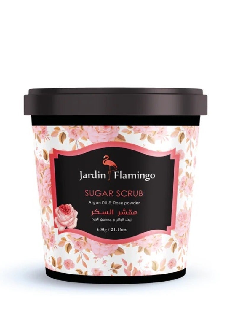 Jardin Flamingo Argan oil and Rose Powder Sugar Scrub 600 g - Image 1