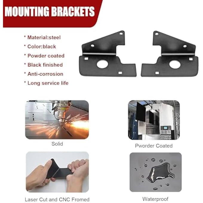 Wsays Xjmoto 3 Inch 18W Led Light Pods WFront Bumper Hidden Led Fog Light Mount Bracket Kit For 20072013 Chevy Silverado 1500  20072010 2500 3500 - Image 5