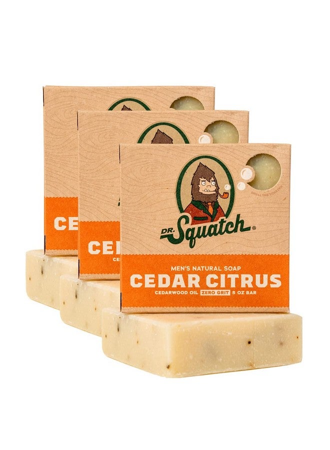 Dr. Squatch R. Squatch All Natural Bar Soap For Men With Zero Grit 3 Pack Cedar Citrus - Image 1
