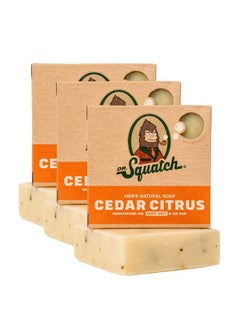 Dr. Squatch R. Squatch All Natural Bar Soap For Men With Zero Grit 3 Pack Cedar Citrus  - Image 2