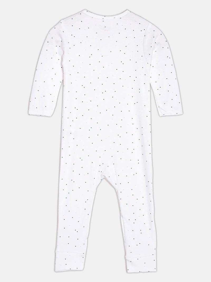 Broon Infant Girls Sea Blue and White Printed Organic Cotton Sleepsuit Pack of 2 - Image 5