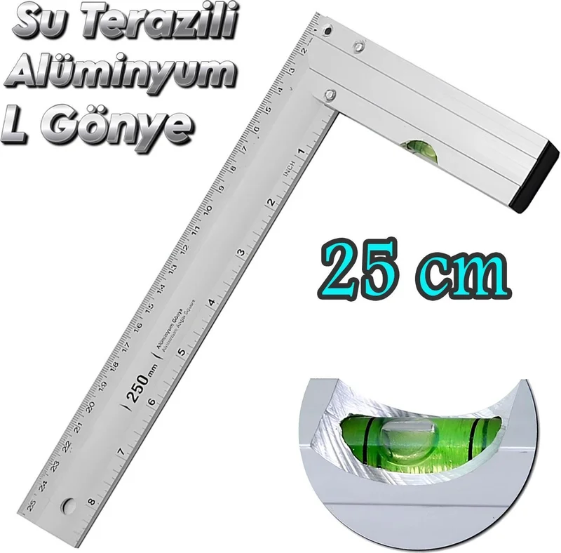 Badem10 Aluminum L Square Square with Spirit Level Ruler Welding Welder Carpenter Square 250 mm