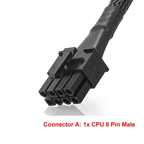 OwlTree Braided ATX CPU Power Cable 8 Pin Male to CPU 8 Pin 4 Pin Male (4+4 Detachable) Motherboard Power Adapter Cable EPS 12V 8-pin EPS12V for Corsair Modular RM1000 RM850 RM750 RM650 RM550 RM450 - Image 3