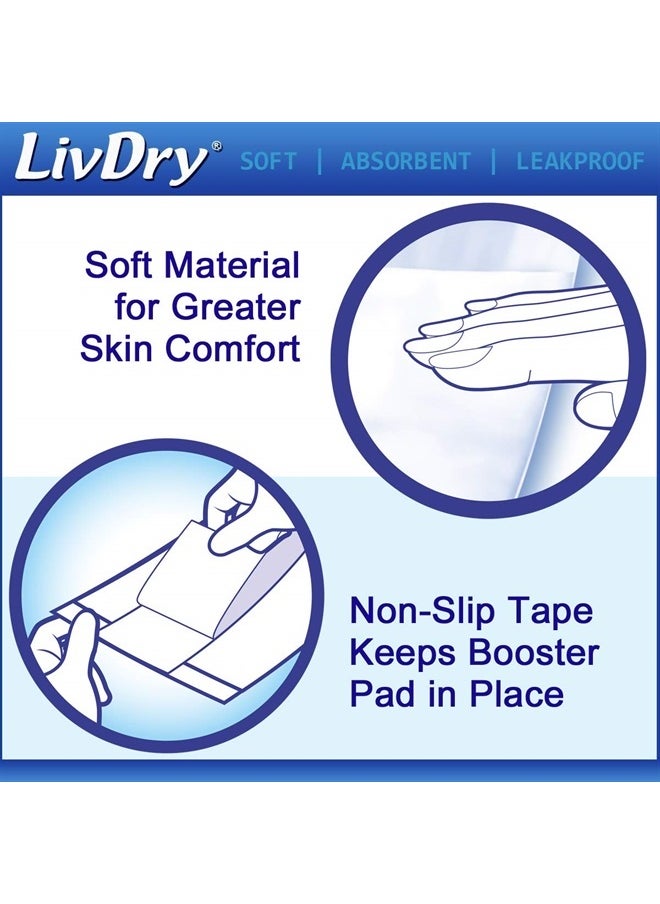 LIVDRY Incontinence Booster Pads, Use with Adult Diapers for Women and Men, Extra Comfort Softness, Disposable Pad (160 Count, Regular Length)  - Image 4