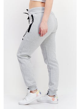 GEOGRAPHICAL NORWAY Women Drawstring Brand Logo Jogger Pants, Light Grey  - Image 3