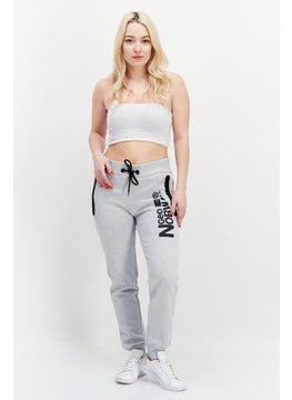 GEOGRAPHICAL NORWAY Women Drawstring Brand Logo Jogger Pants, Light Grey  - Image 2