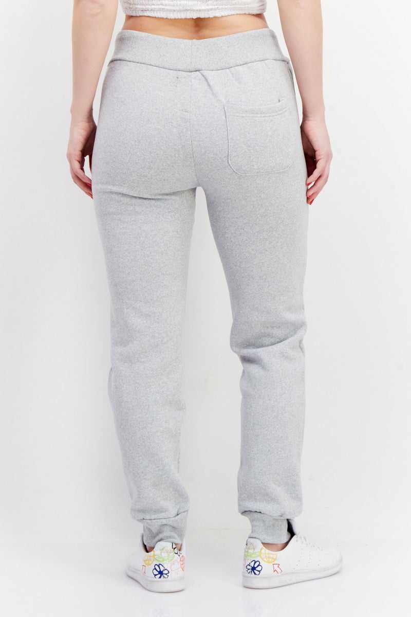 GEOGRAPHICAL NORWAY Women Drawstring Brand Logo Jogger Pants, Light Grey  - Image 4