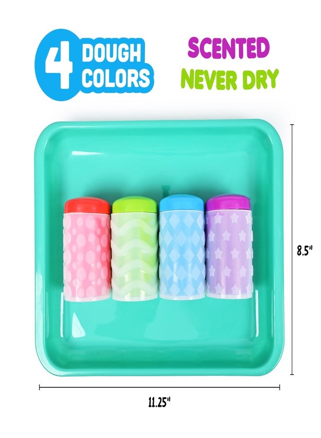 Scentos Doughrrific Scented Dough and Tub Set, 4 Color Dough and 4 tub, 2 oz. Cans, Back to School Gifts, Prizes, & Party Favors, Preschool Toys for Kids, Age 3+, Never Dries Out. - Image 2