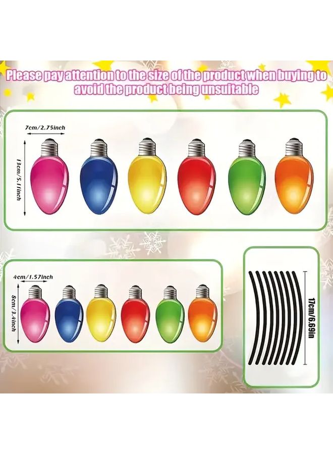 20 Pcs Christmas Car Sticker Set Festive Light Bulb Design Durable Vinyl Decals - Image 2