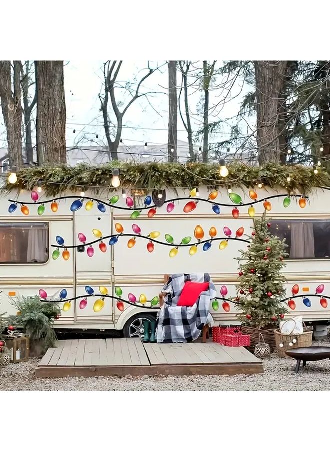 20 Pcs Christmas Car Sticker Set Festive Light Bulb Design Durable Vinyl Decals - Image 3